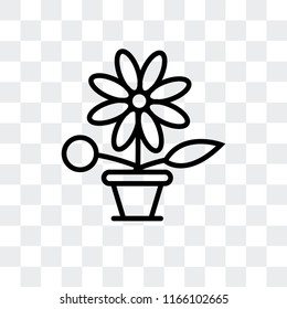 Plant vector icon isolated on transparent background, Plant logo concept