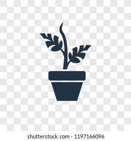 Plant vector icon isolated on transparent background, Plant transparency logo concept