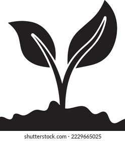 Plant vector icon. leaves eco growing icon. plants growing icon. black plants growing vector icons designed. Sprout flat vector icon