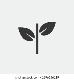 plant vector icon with leaves farming garden and agriculture icon