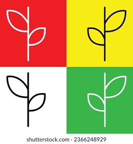Plant Vector Icon, Lineal style icon, from Agriculture icons collection, isolated on Red, Yellow, White and Green Background.