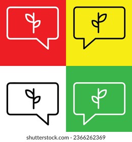 Plant Vector Icon, Lineal style icon, from Agriculture icons collection, isolated on Red, Yellow, White and Green Background.