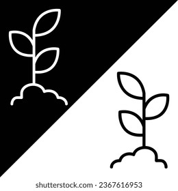 Plant Vector Icon, Lineal style icon, from Agriculture icons collection, isolated on Black and white Background.