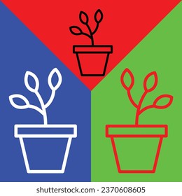 Plant Vector Icon, Lineal style icon, from Agriculture icons collection, isolated on Red, Blue and Green Background.