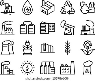 plant vector icon set such as: sheaf, storage, solar, hydro, agricultural, line, innovation, shiny, ornament, linear, healthy, web, bin, save, radioactive, voltage, metal, beauty, sun power