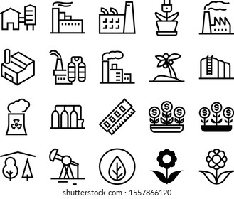 plant vector icon set such as: park, voltage, internet, save, wheat, season, wood, agriculture, holiday, ocean, thin, containers, renewable, memory, data, hardware, tropical, forest, granary