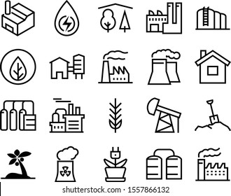 plant vector icon set such as: drop, tropical, recycling, wood, residential, handle, roof, ground, spring, stuck, extraction, tool, park, earth, voltage, badge, gluten, ui, linear, estate