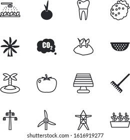 plant vector icon set such as: ceramic, art, metal, house, ground, molar, exhaust, tool, gas, ingredient, sunflower, instrument, dental, fertilizer, tractor, emission, travel, beach, vectors, sweet
