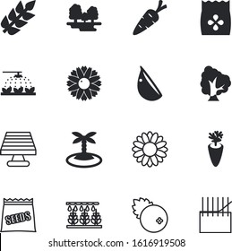 plant vector icon set such as: bakery, textiles, innovation, vectors, electric, coconut, panel, texture, fashion, flavor, detox, desert, spice, power, stock, save, materials, outdoor, label, fruit