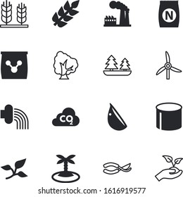 plant vector icon set such as: leaves, co2, trendy, construction, beach, air, wing, pressure, industrial, hand, simple, wash, farming, desert, nutrition, cutter, sharp, outdoor, windmill, dioxide