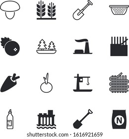 plant vector icon set such as: dessert, science, juicy, bread, hydro, nuclear, water, structure, flavor, label, spicy, bag, grain, nitrogen, packaging, gardener, success, container, farmer, ear