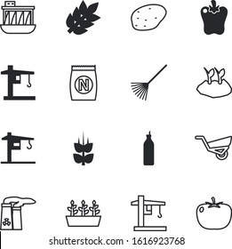 plant vector icon set such as: whole, colored, barrow, phosphorus, label, farming, handle, hook, factory, gold, plants, spica, packaging, hot, cuisine, bean, process, bag, bakery, sauce, meal, rice