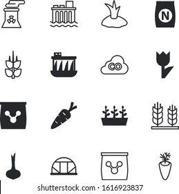 plant vector icon set such as: pink, year-round, botanical, cabbage, cucumber, exhaust, daffodil, decoration, red, smog, cultivate, damage, broccoli, air, radish, care, spike, stages, day, element