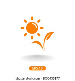 plant vector icon, sun  icon 
