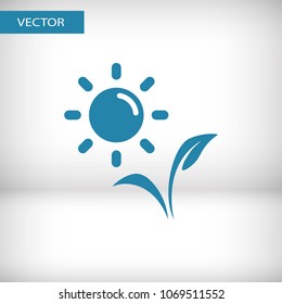 plant vector icon, sun  icon 