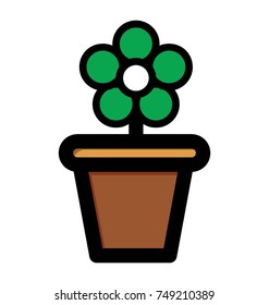 
Plant Vector Icon, surface and hidden symbol, potted plant and success or growth
