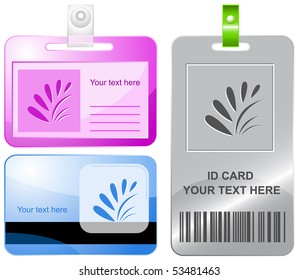 Plant. Vector id cards.