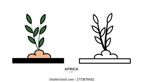 Plant vector illustration lineal color and filled design