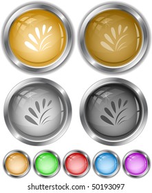 Plant. Vector internet buttons.
