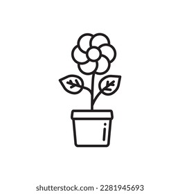 Plant vector linear icon. Houseplant flat sign design. Seedling nature plant symbol isolated pictogram. Plant UX UI icon symbol outline sign 