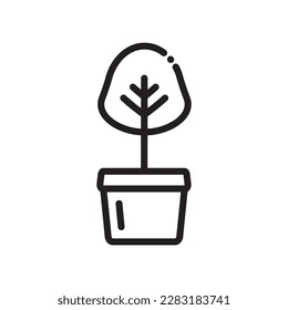 Plant vector linear icon. Houseplant flat sign design. Seedling nature plant symbol isolated pictogram. Plant UX UI icon symbol outline sign 