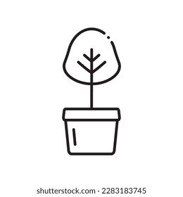 Plant vector linear icon. Houseplant flat sign design. Seedling nature plant symbol isolated pictogram. Plant UX UI icon symbol outline sign 