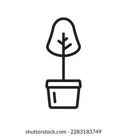 Plant vector linear icon. Houseplant flat sign design. Seedling nature plant symbol isolated pictogram. Plant UX UI icon symbol outline sign 