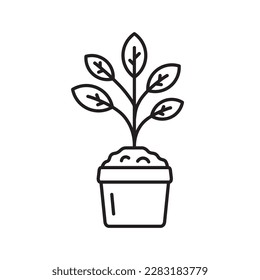 Plant vector linear icon. Houseplant flat sign design. Seedling nature plant symbol isolated pictogram. Plant UX UI icon symbol outline sign 