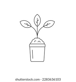 Plant vector linear icon. Houseplant flat sign design. Seedling nature plant symbol isolated pictogram. Plant UX UI icon symbol outline sign 