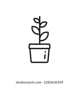 Plant vector linear icon. Houseplant flat sign design. Seedling nature plant symbol isolated pictogram. Plant UX UI icon symbol outline sign 