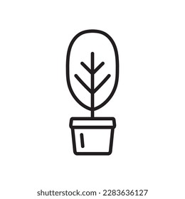 Plant vector linear icon. Houseplant flat sign design. Seedling nature plant symbol isolated pictogram. Plant UX UI icon symbol outline sign 