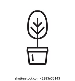 Plant vector linear icon. Houseplant flat sign design. Seedling nature plant symbol isolated pictogram. Plant UX UI icon symbol outline sign 