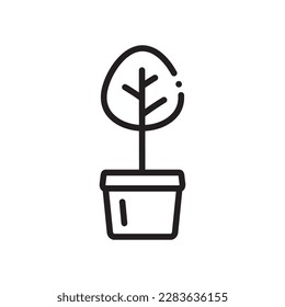 Plant vector linear icon. Houseplant flat sign design. Seedling nature plant symbol isolated pictogram. Plant UX UI icon symbol outline sign 