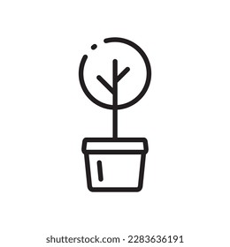 Plant vector linear icon. Houseplant flat sign design. Seedling nature plant symbol isolated pictogram. Plant UX UI icon symbol outline sign 