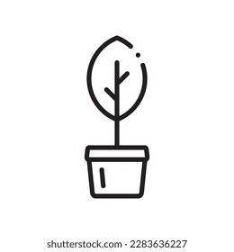 Plant vector linear icon. Houseplant flat sign design. Seedling nature plant symbol isolated pictogram. Plant UX UI icon symbol outline sign 
