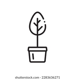 Plant vector linear icon. Houseplant flat sign design. Seedling nature plant symbol isolated pictogram. Plant UX UI icon symbol outline sign 