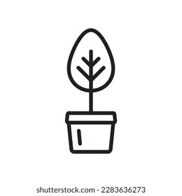 Plant vector linear icon. Houseplant flat sign design. Seedling nature plant symbol isolated pictogram. Plant UX UI icon symbol outline sign 