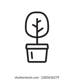 Plant vector linear icon. Houseplant flat sign design. Seedling nature plant symbol isolated pictogram. Plant UX UI icon symbol outline sign 