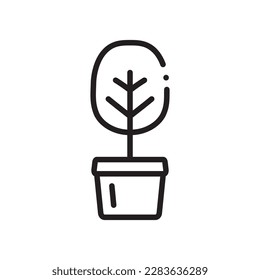 Plant vector linear icon. Houseplant flat sign design. Seedling nature plant symbol isolated pictogram. Plant UX UI icon symbol outline sign 