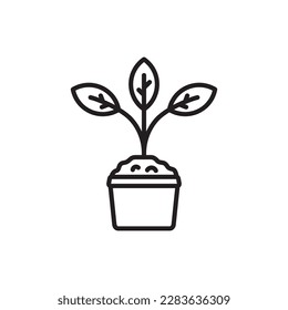 Plant vector linear icon. Houseplant flat sign design. Seedling nature plant symbol isolated pictogram. Plant UX UI icon symbol outline sign 