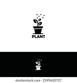 Plant vector logo design template