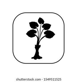 plant - vector logo icon for web. black on white. Minimalistic cartoon style.