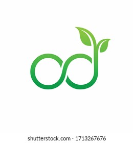 plant vector logo, infinity logo design