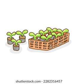 Plant  vector on white background.