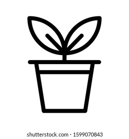plant vector thin line icon 