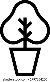 pflanzliches Vektorgrafik-Dünnzeilensymbol 