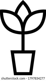 icono de línea delgada vector de planta 