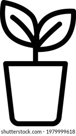 icono de línea delgada vector de planta