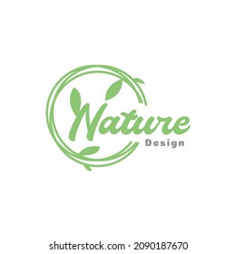 plant vines circle green logo symbol icon vector graphic design illustration idea creative