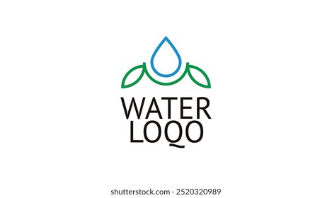 Anlage und Wassertropfen durchgehende Linie Premium-Logo. Öko-Natursymbol. Elegantes Baumblattgartenschild. Vektorgrafik.